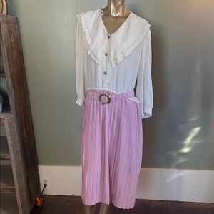 Alexis White and Pink Dress